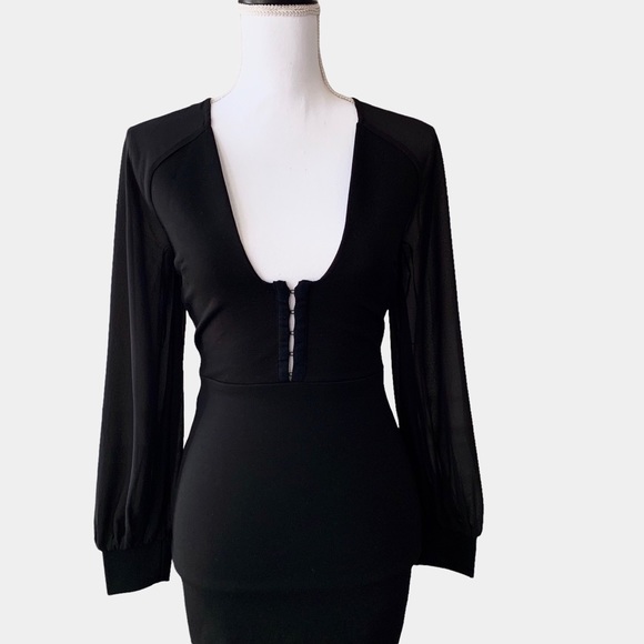 REVOLVE BY THE WAY BLACK LONG SLEEVES CORSET MINI DRESS - Picture 11 of 16